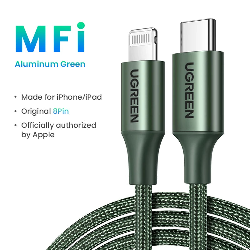 UGREEN MFi 20W PD USB C to Lightning Cable for iPhone 14 13 12 Pro Max Fast Charging Type C Cable for iPhone for iPad