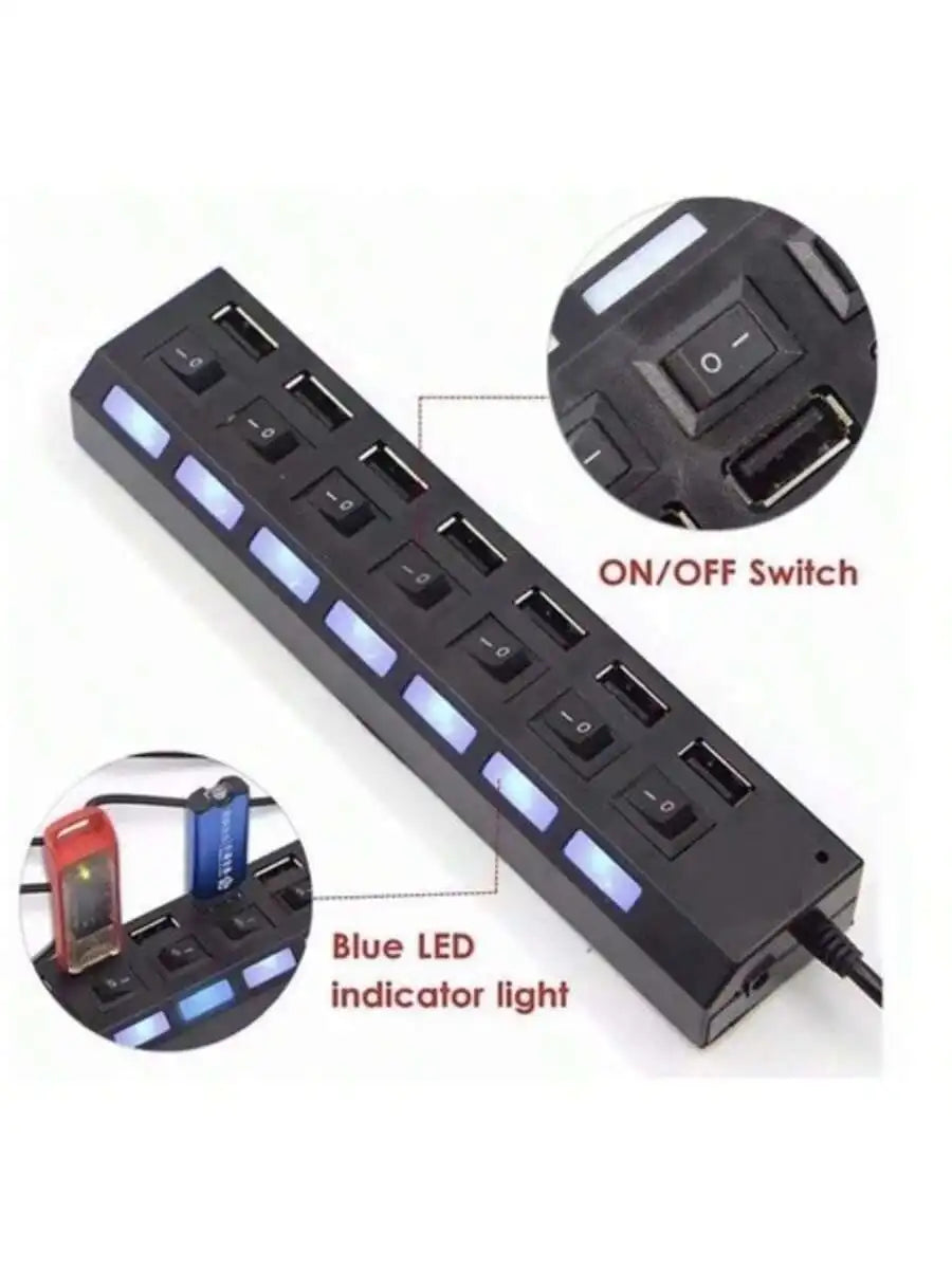 Adapter Usb Expanding Pc Accessors7 input USB Hub 2.0 Multi Usb Socket 7-Port Extender Adapter