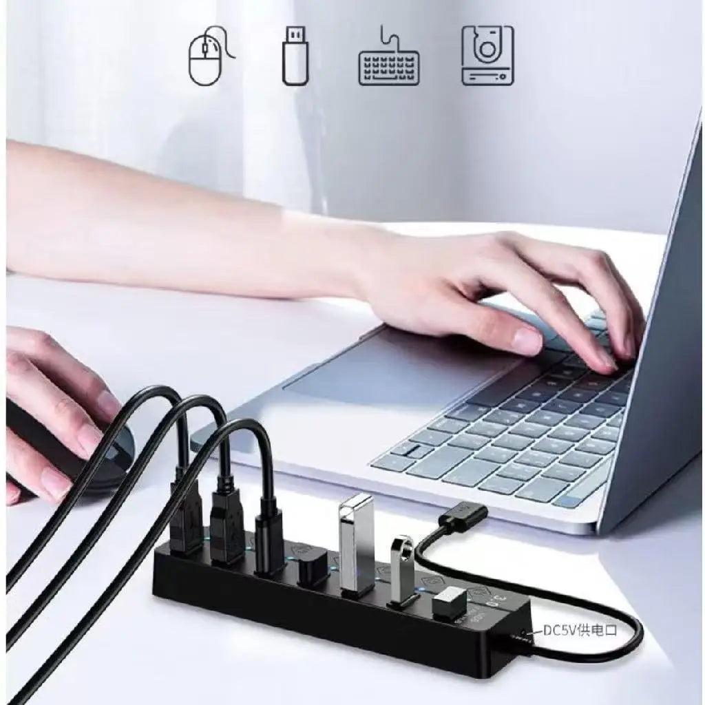 Adapter Usb Expanding Pc Accessors7 input USB Hub 2.0 Multi Usb Socket 7-Port Extender Adapter