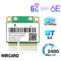 AXE3000H 5374Mbps Wifi 6E For AX210 Mini PCIE Wifi Card For BT5.2 802.11AX 2.4G/5G/6Ghz Wlan Network Card Adapter For Windows 10
