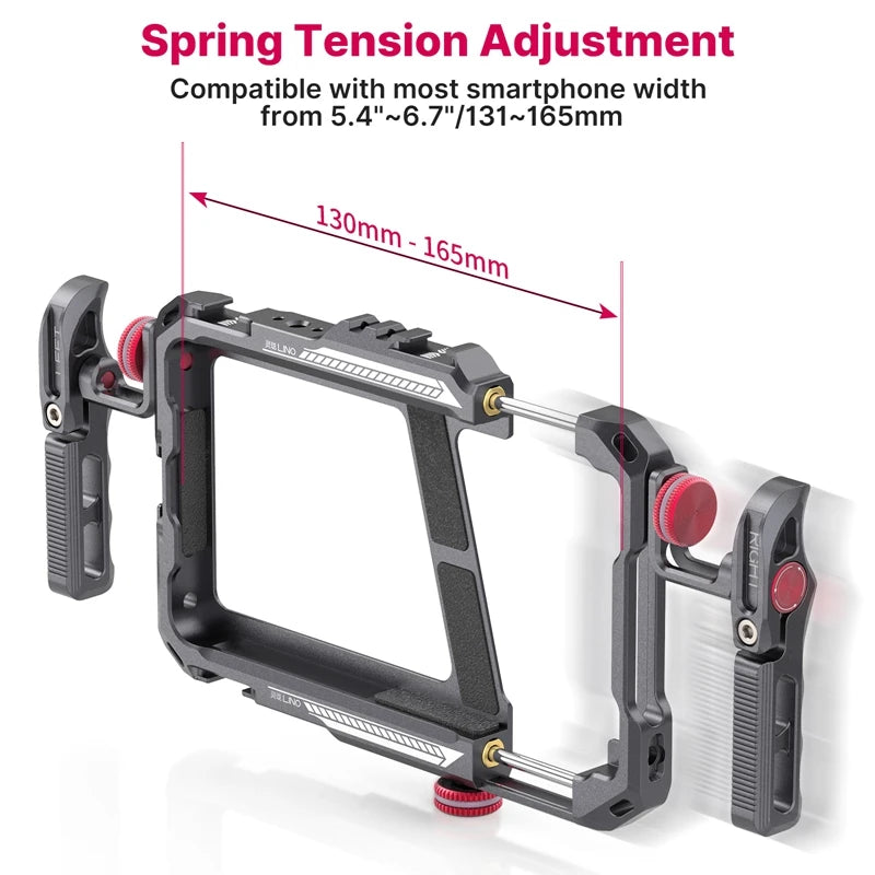 Ulanzi Lino Phone Video Vlog Cage with Adjustable Handle for iPhone 15 14 13 Pro Max Cold Shoe Mount for Microphone Flash Light