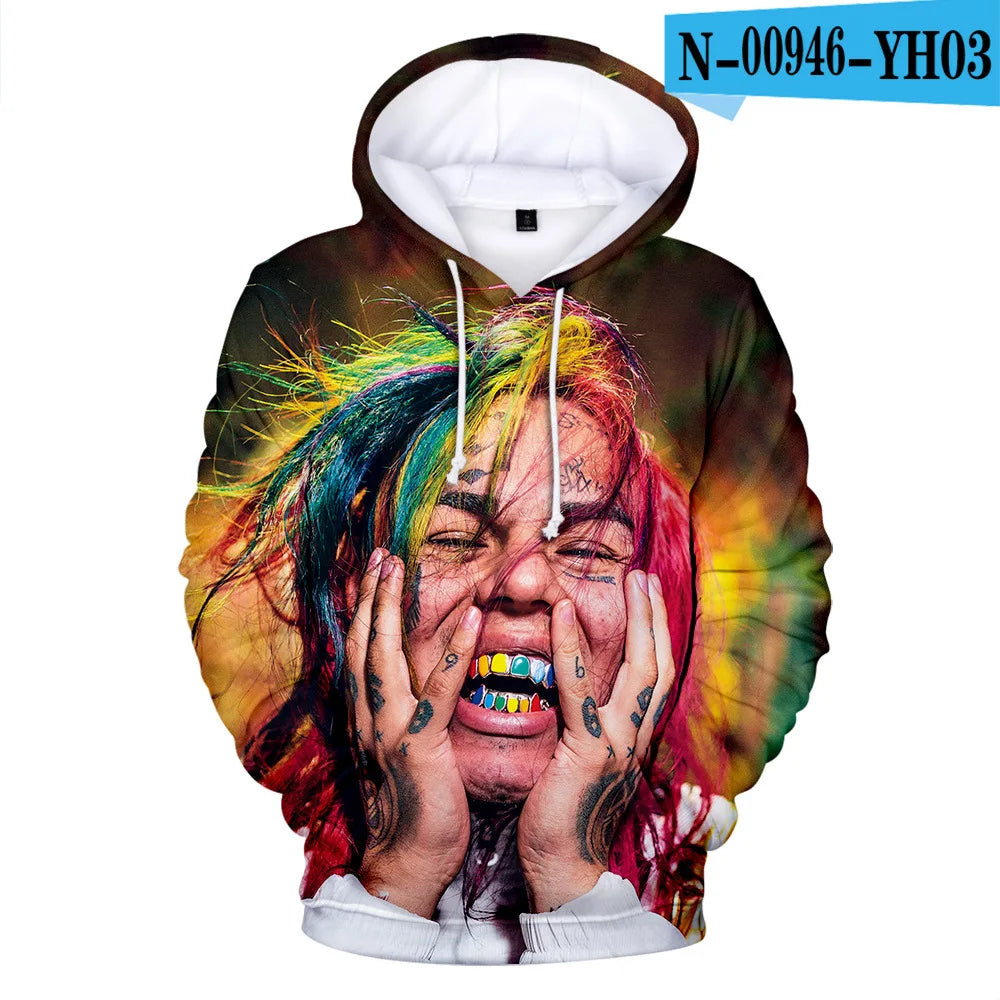 New Rapper Tekashi69 6ix9ine Tekashi 69 3D Print Women/men Hoodies Sweatshirts Harajuku Fashion Pullover Hooded Clothes