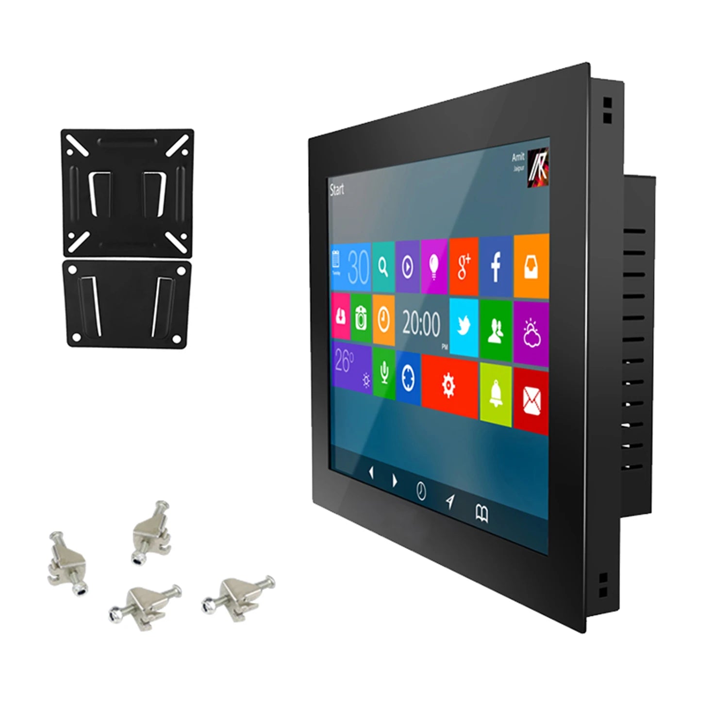 10 12 15 Inch industrial all in one pc computer with resistive touch screen panel pc built-in wifi rs232 com win10 pro 1024*768