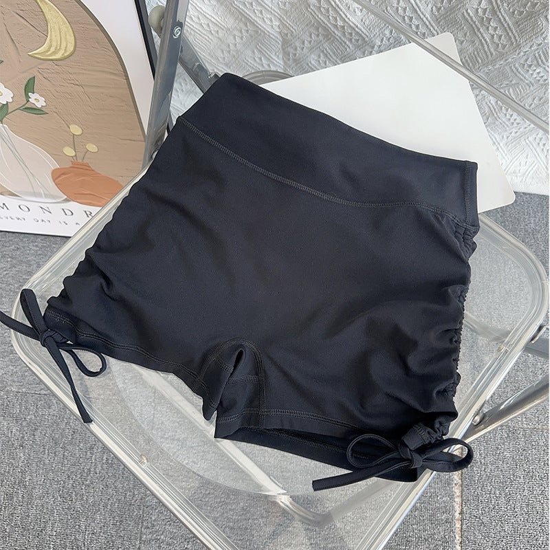 Summer Fitness Sports Yoga Shorts for Women, High-Waisted, Peach Butt, Drawstring Adjustable, Quick-Dry Three-Point Yoga Pants, Butt-Lifting