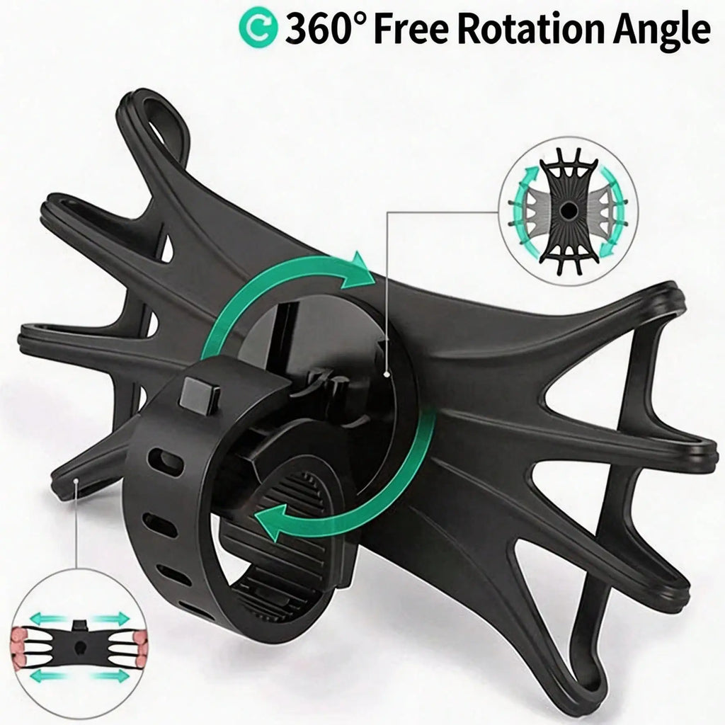 360° Rotatable Silicone Phone Holder For Bicycle, Electric Bike & Motorcycle, Cycling Navigation Fixed Bracket Protective Case