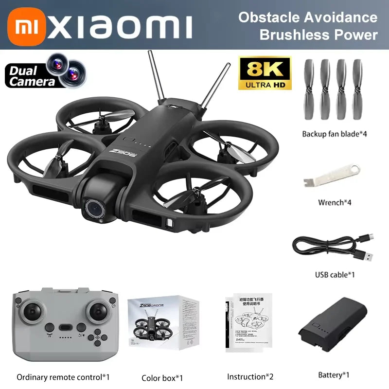 Xiaomi Z906 Drone 8K Aerial HD Intelligent Avoiding Obstacle with Larger Screen Remote Control Folding Brushless Power GPS Drone