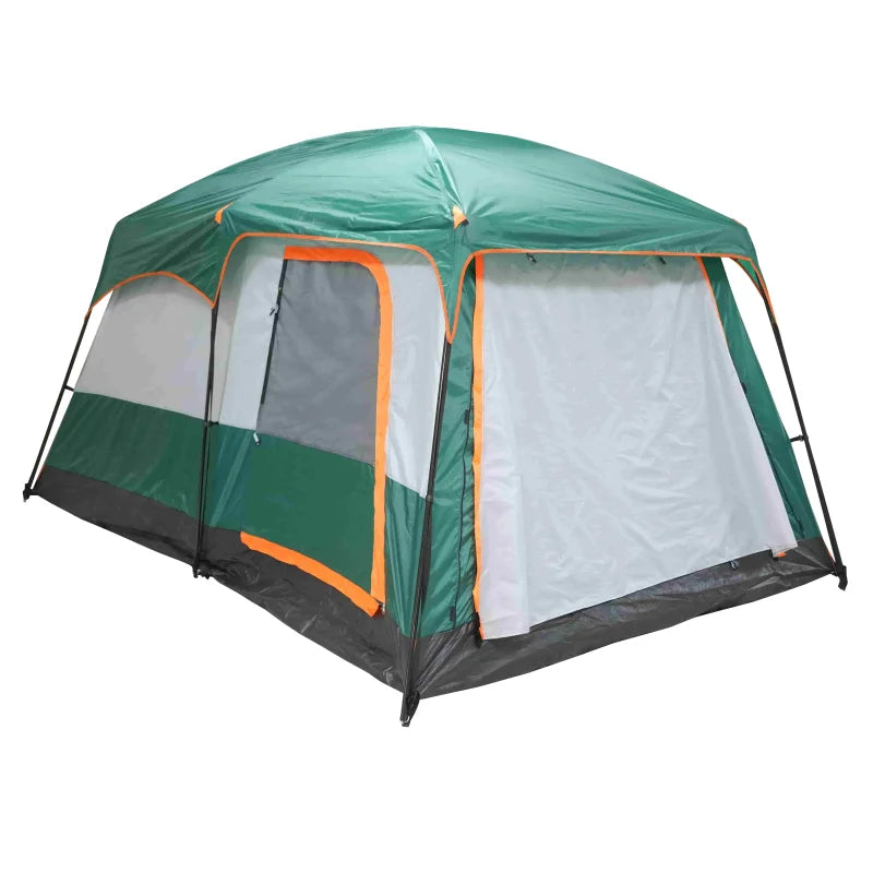6-8-12 Person Large Family Camping Tent Easy Pop-Up 2 Bedrooms 1 Living Room Spacious Waterproof Breathable Outdoor Shelter