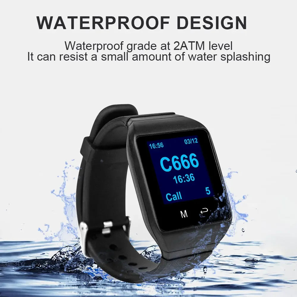 QWICALL 30 Call Button Transmitter 5 Waiter Watch Pager Receiver Wireless Restaurant Hotel Bar Service Guest Calling System