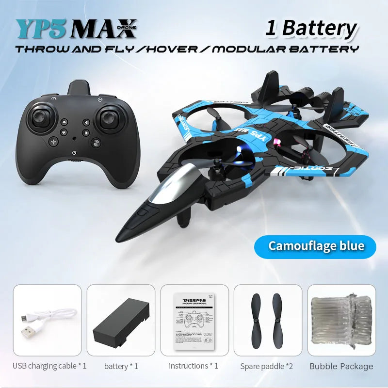 2025 New Fighter Quadcopter Drone Stunt Light RC Aircraft Four Channel Hovering Alta Altitude Rolling Special Effect ﻿