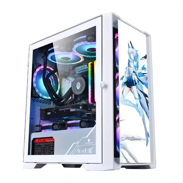 AOTESIER Gaming PC Core I7 CPU With 8G /16G RAM 256G SSD HD4600 ATX/ITX/M-ATX Full View Side Panel Temper Glass Front PC Gamer