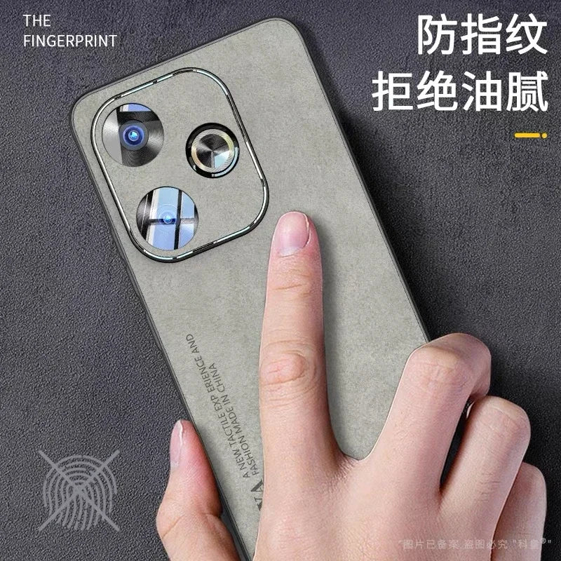 Case For Poco F6 Case Luxury Leather Back Cover For Xiaomi Poco F6 5G Redmi Turbo 3 Camera Protect Silicone Shockproof Bumper