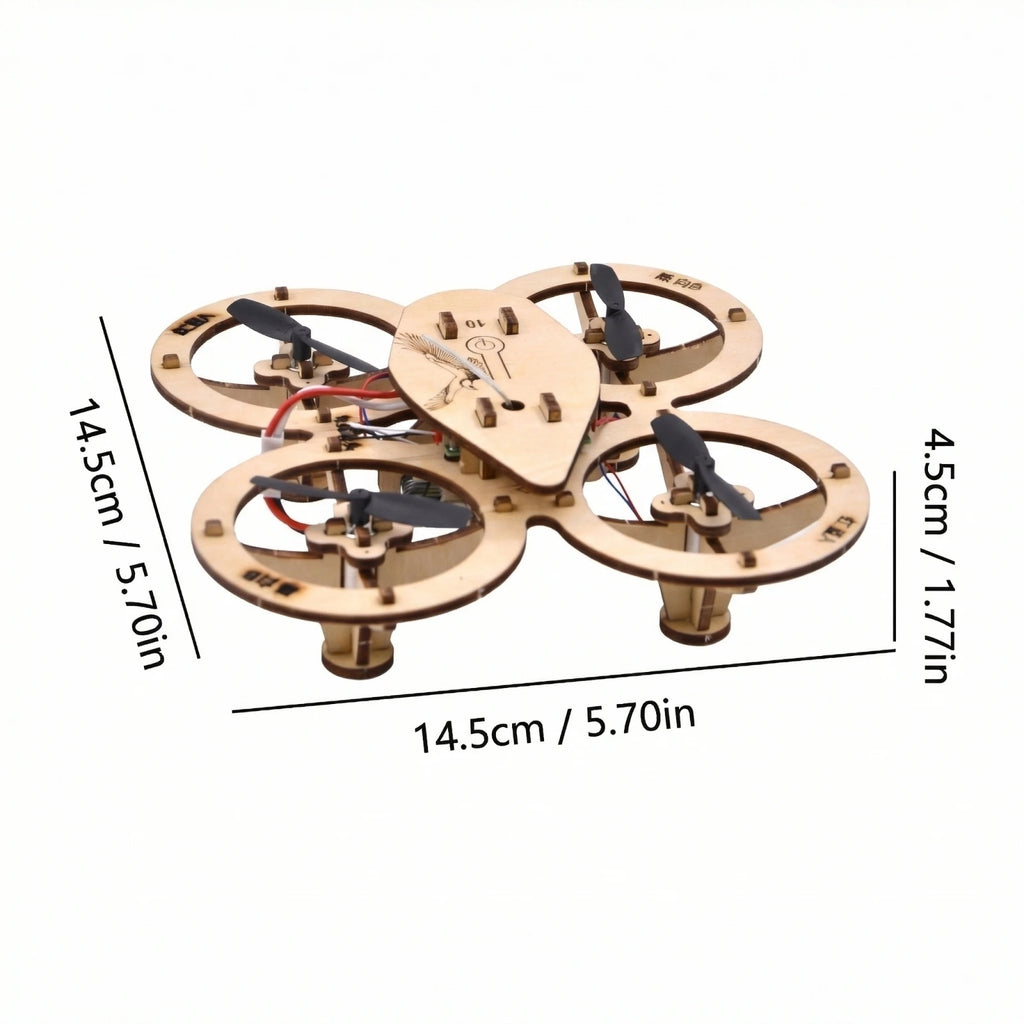 2026 Wooden Assembled DIY Quadcopter kit Drone Model School Science & Education Experiment Remote Control Aircraft Model Trainin