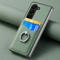 PU Leather for Samsung Galaxy Z Fold 7 6 5 4 3 5G Wallet Phone Case with Credit Card Slot Holder Shockproof Ring Stand Cover