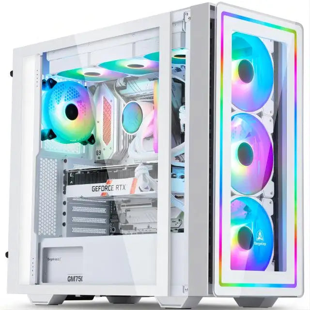 AOTESIER Gaming PC Core I7 CPU With 8G /16G RAM 256G SSD HD4600 ATX/ITX/M-ATX Full View Side Panel Temper Glass Front PC Gamer