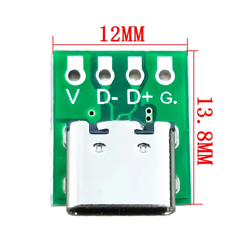 1/5/10Pcs USB 3.1 Type C Connector 16 Pin Test PCB Board Adapter 16P Connector Socket For Data Line Wire Cable Transfer