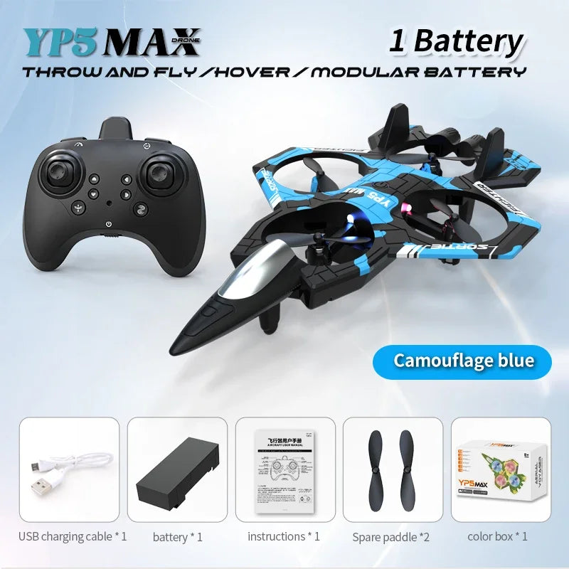 2025 New Fighter Quadcopter Drone Stunt Light RC Aircraft Four Channel Hovering Alta Altitude Rolling Special Effect ﻿