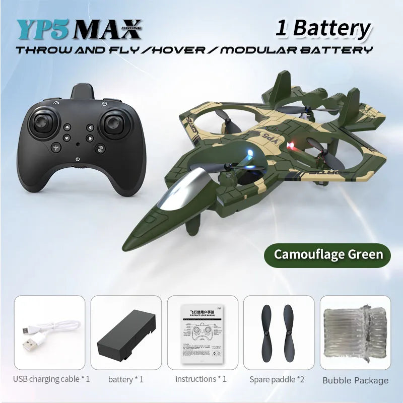 2025 New Fighter Quadcopter Drone Stunt Light RC Aircraft Four Channel Hovering Alta Altitude Rolling Special Effect ﻿