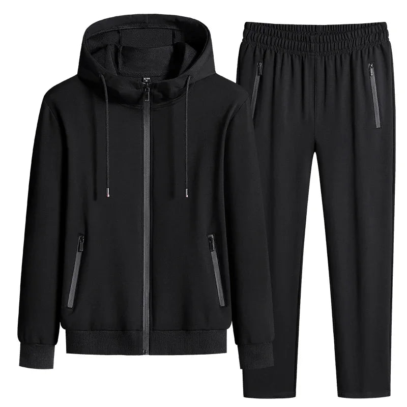 Plus Size tracksuits Men Sportswear Sets New Spring Autumn Clothing Hooded Pants Suit Male 2 Pieces Sweatshirt + Sweatpants 8XL