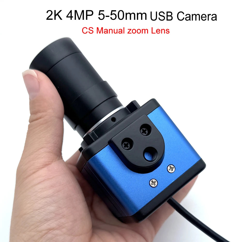 30fps Industrial 4K 8MP CCD IMX415 USB Webcam With 2.8-12mm/5-50mm Manual Zoom Lens 2K 4MP UVC OTG PC Video Camera For Computer