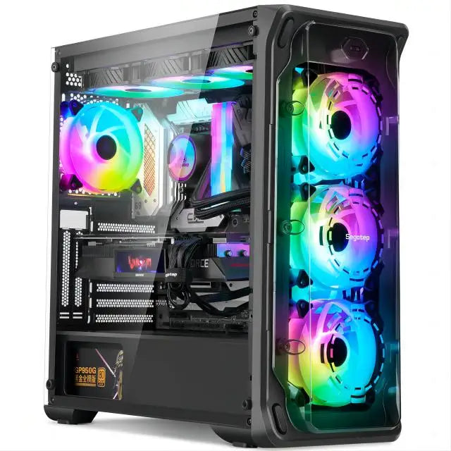 AOTESIER Gaming PC Core I7 CPU With 8G /16G RAM 256G SSD HD4600 ATX/ITX/M-ATX Full View Side Panel Temper Glass Front PC Gamer
