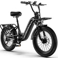 Cybervelo 1000W Peak Step-Thru Electric Bike for Adults 20" Fat Tire 7-Speed Commuter E-Bike Up to 80 Miles Long Range 48V 20Ah Removable Battery EK12 EK8