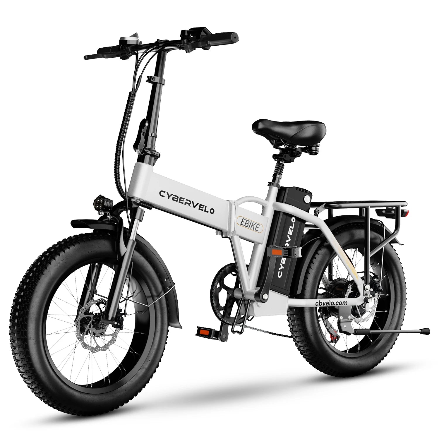 Cybervelo 1000W Peak Electric Bike for Adults Foldable 28+MPH 80Miles Removable Battery Fat Tire Off-road E-bike EK4 EK5 Mars700