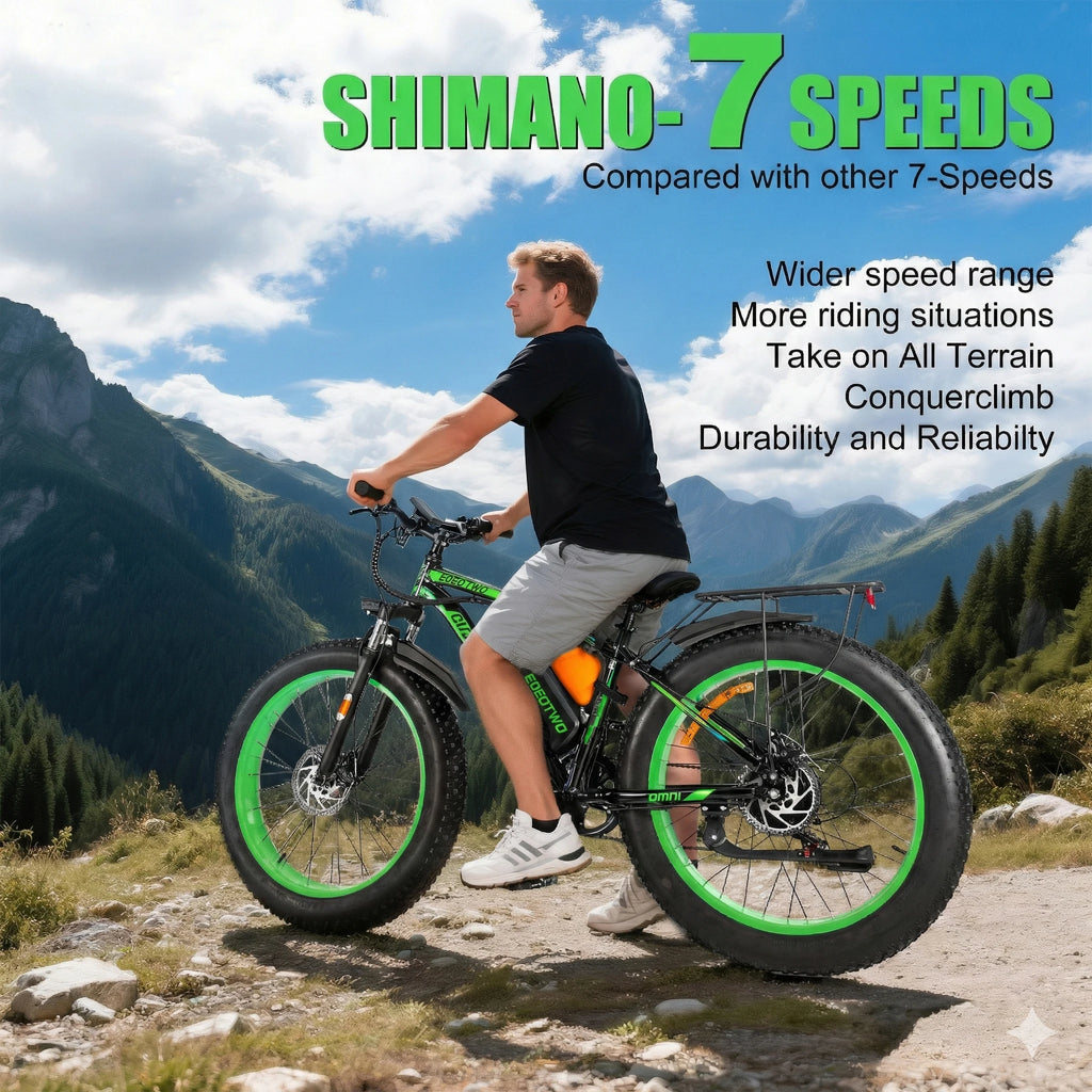 26" Fat Tire Electric Bike for Adults 48V 20Ah Battery 1000W Motor (Peak 1500W)  25-30MPH Fast Mountain Ebike Snow Beach Bicycle