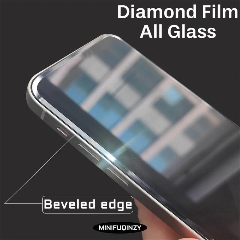 Cut Edge Anti Dust Mesh 0.5mm Privacy Tempered Glass For iPhone 17 15 16 Pro Max Screen Protector 17 Air Plus Luxury Full Cover