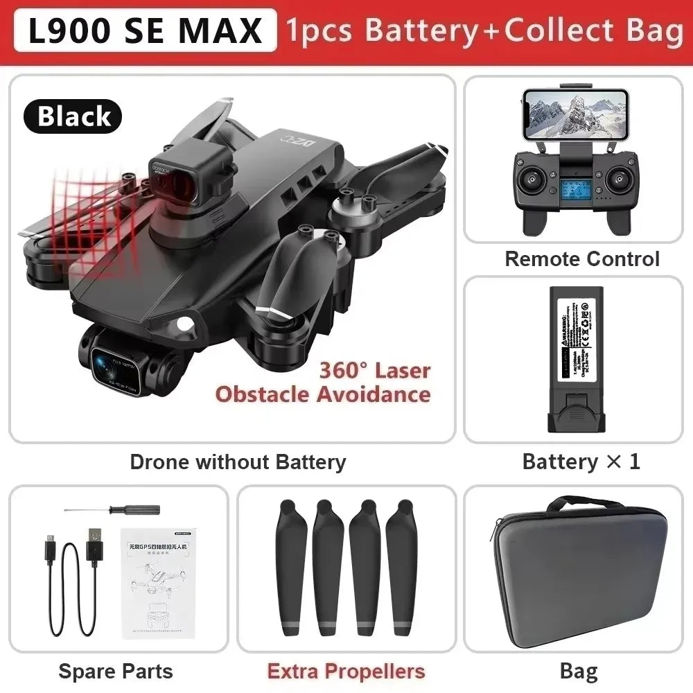 LYZRC L900 Pro SE MAX Drone 4K Professional Dual HD Camera GPS 5G WIFI 360° Obstacle Avoidance Brushless Motor Rc FPV Quadcopter