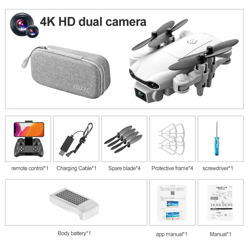 4DRC V9 Mini Drone with 4K 1080P HD Camera WiFi FPV RC Drones Air Pressure Altitude Hold Foldable Quadcopter Dron Gift Toys Gray