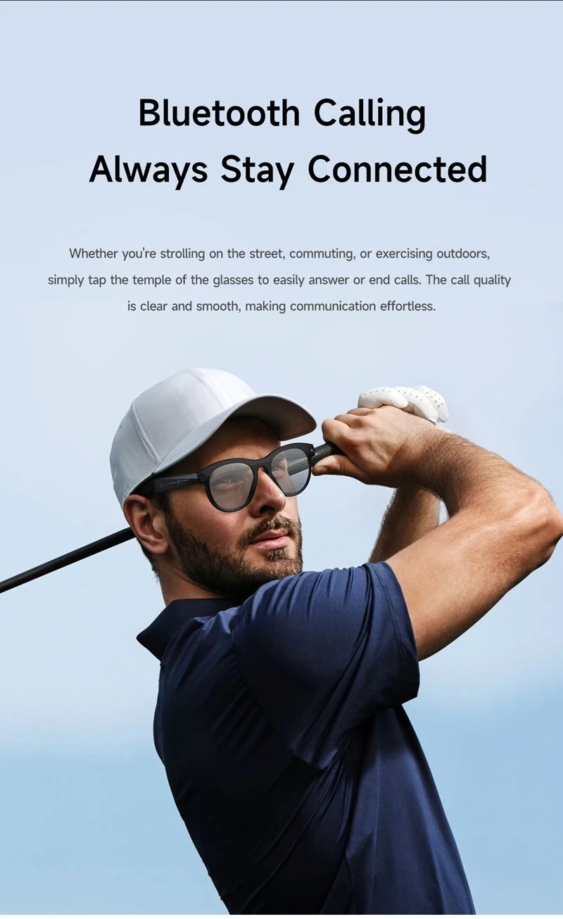 VIVO Original HD AI Smart Camera Glasses Multifunctional Bluetooth Call Voice Assistant Music Player Translation Camera Glasses