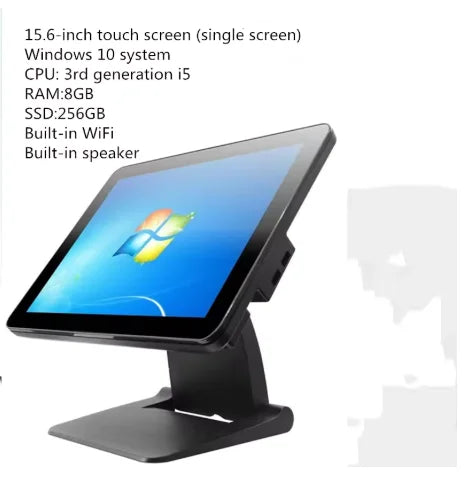 NEW 15.6 Inch Touch Screen Desktop POS Terminal Cash Register POS System All in One Windows 10 Support Folding PC I3 RAM 8GB