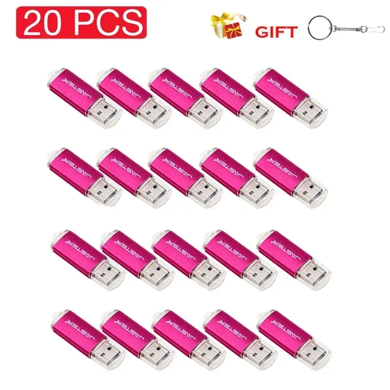 20 PCS LOTE Colorful USB Flash Drive 128GB Wholesale Pen Drive 64GB Portable Mini Memory Stick 32GB High Speed Pendrive 16GB 8GB
