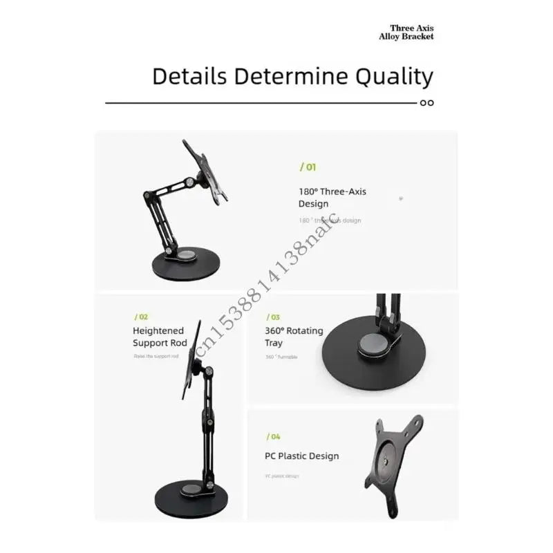 Adjustable Aluminum Desk Mount Monitor Stand For 19inch Screens With Foldable Design And 360 Degree Rotation 594F