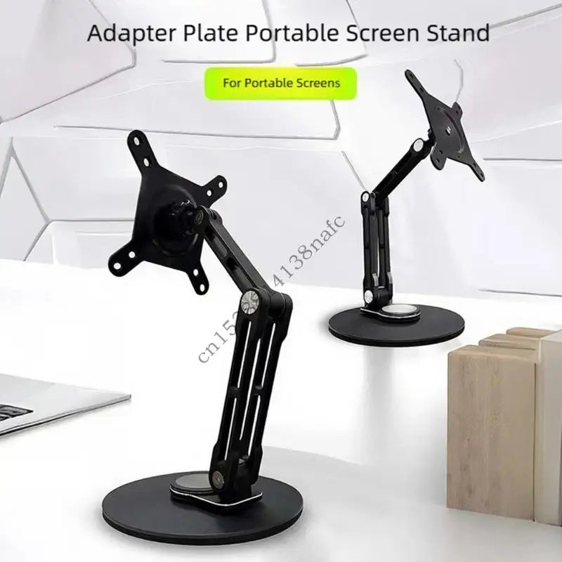 Adjustable Aluminum Desk Mount Monitor Stand For 19inch Screens With Foldable Design And 360 Degree Rotation 594F