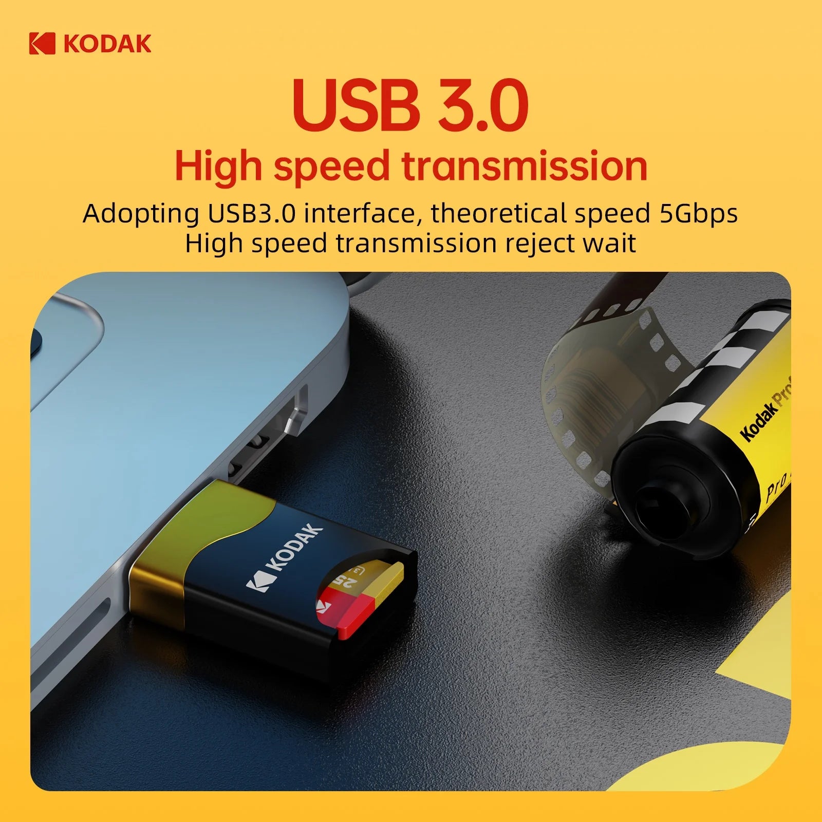KODAK T330 Type-C TF Card Reader High-Speed OTG Adapter for Smartphones Tablets PC USB C Micro SD Memory Card