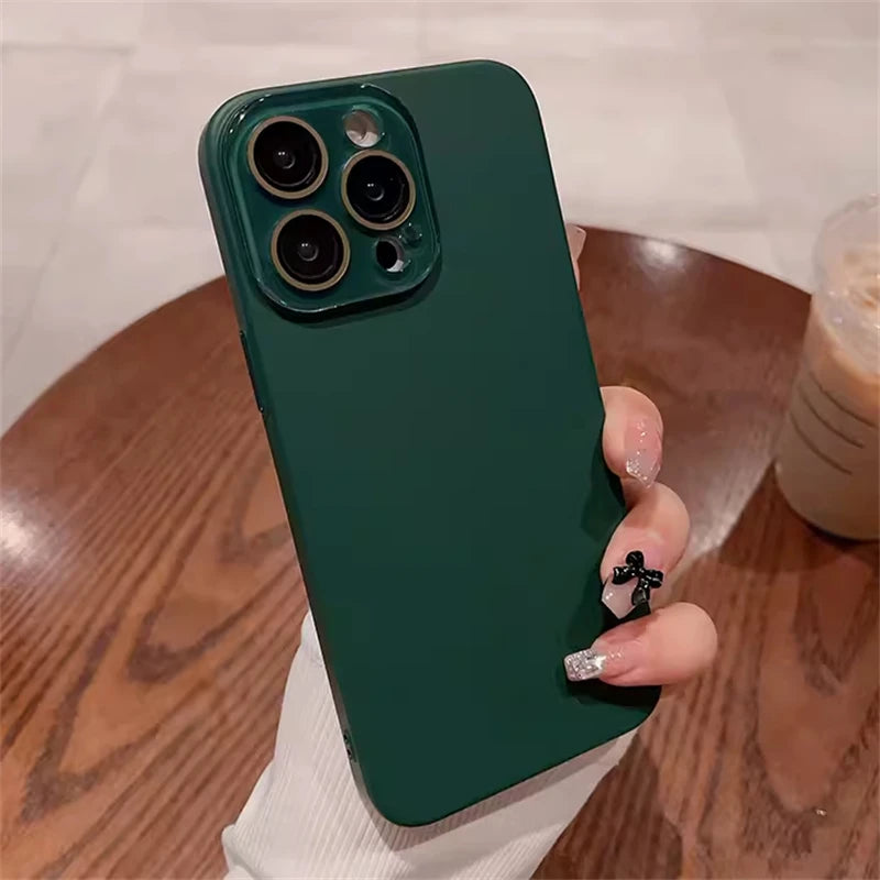 Simple Skin Friendly Matte Full Coverage Lens Protection Case For iPhone 16 15 14 13 12 11 Pro Max Plus Hard PC Shockproof Cover
