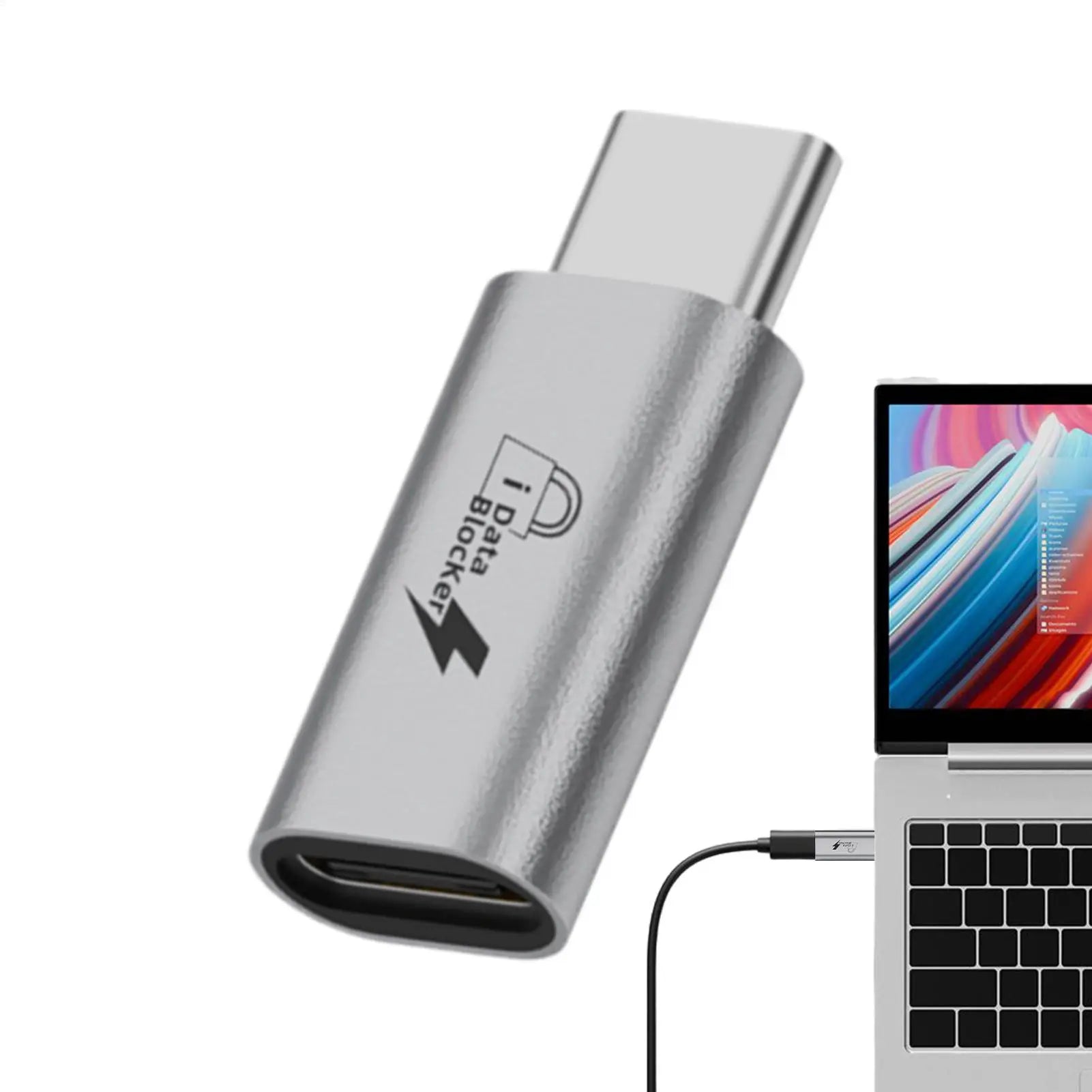 USB Data Blocker Anti Juice Jacking Adapter USB Port Privacy Protector Type-C Blocker Defender for PC Notebook Laptop Block