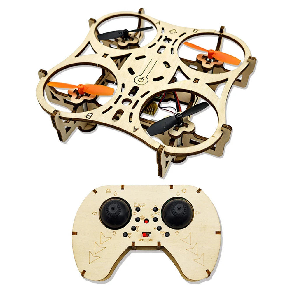 DIY Wooden Drones Kit with Stable Hovering Capability No Throttle Adjustment Needed Ideal for First Time Flyers