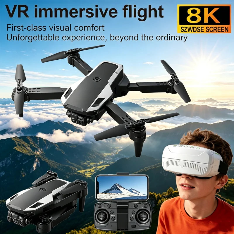 2026 New M1 Foldable RC Drone With VR Goggle Kit 5G FPV Dual Camera Brushless Motor GPS Auto Return Long Range Quadcopter Travel