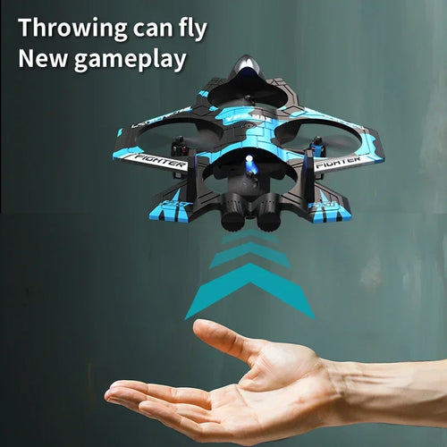 2025 New Fighter Quadcopter Drone Stunt Light RC Aircraft Four Channel Hovering Alta Altitude Rolling Special Effect ﻿