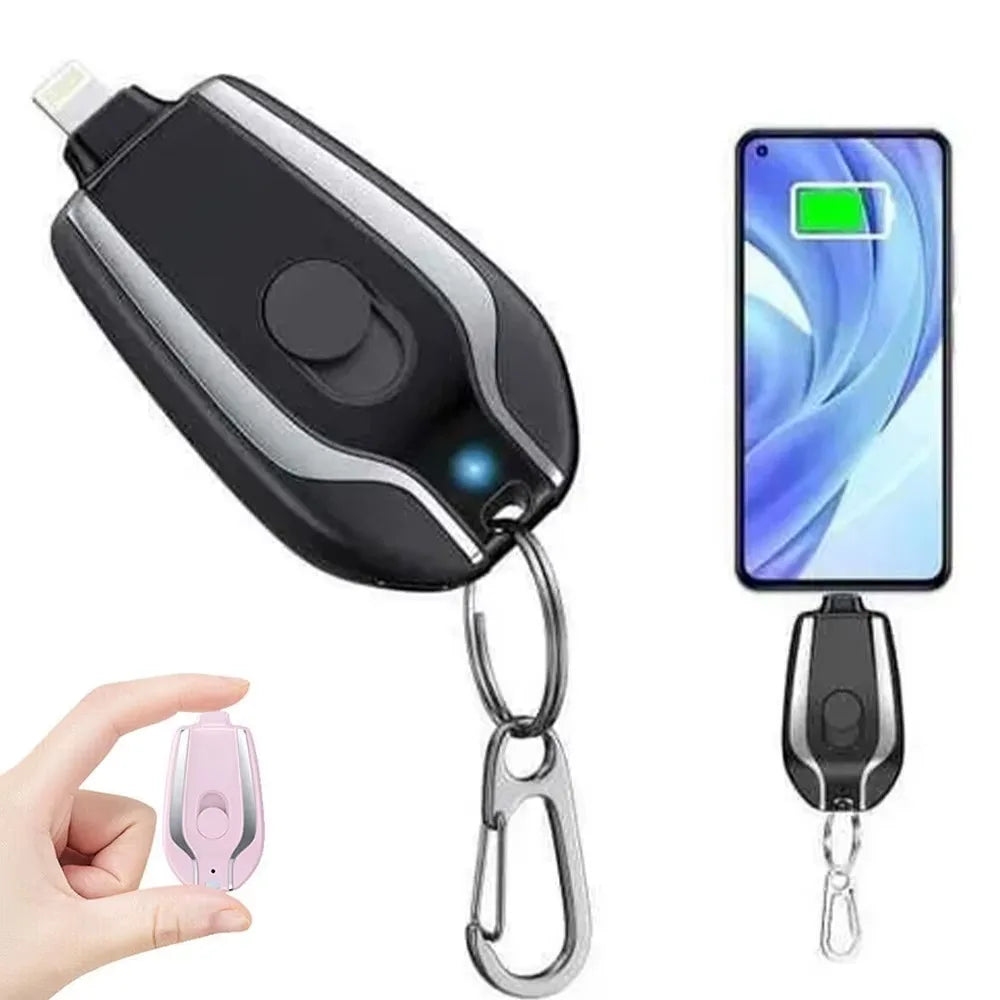 Portable Charger Keychain 1500mAh Emergency Rapid Recharge For Mobile Phone Moving Compact and Comfortable Design L