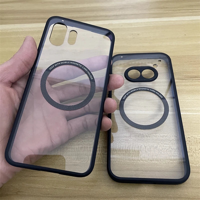 Magnetic Case For Nothing Phone 2 A Phone2 2a Plus For MagSafe Clear Hard Back Cover Acrylic Protect Shell Shockproof Bumper