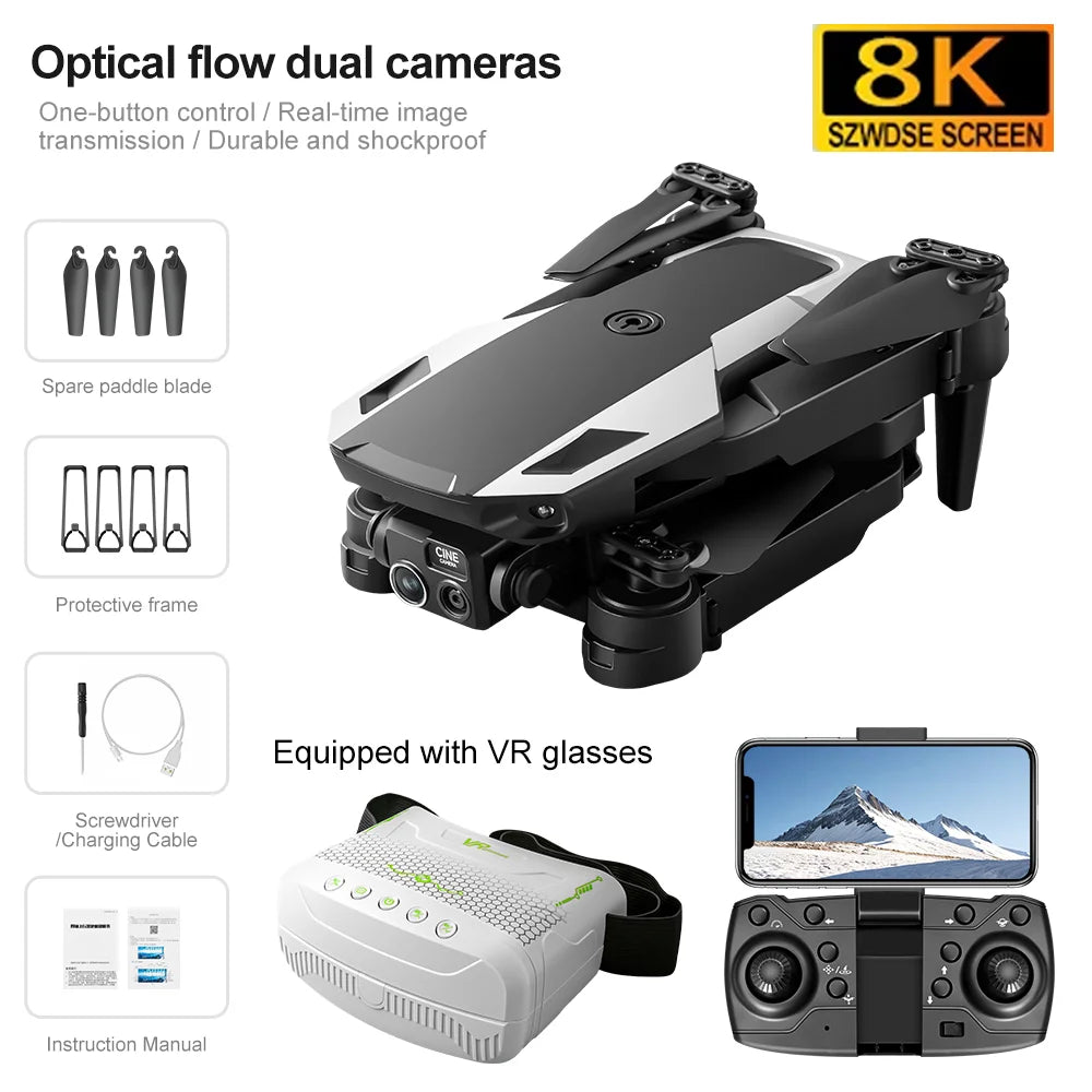 2026 New M1 Foldable RC Drone With VR Goggle Kit 5G FPV Dual Camera Brushless Motor GPS Auto Return Long Range Quadcopter Travel