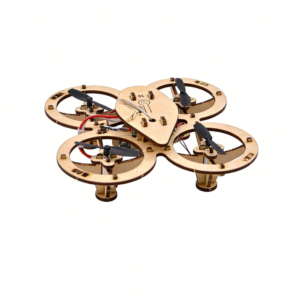 2026 Wooden Assembled DIY Quadcopter kit Drone Model School Science & Education Experiment Remote Control Aircraft Model Trainin