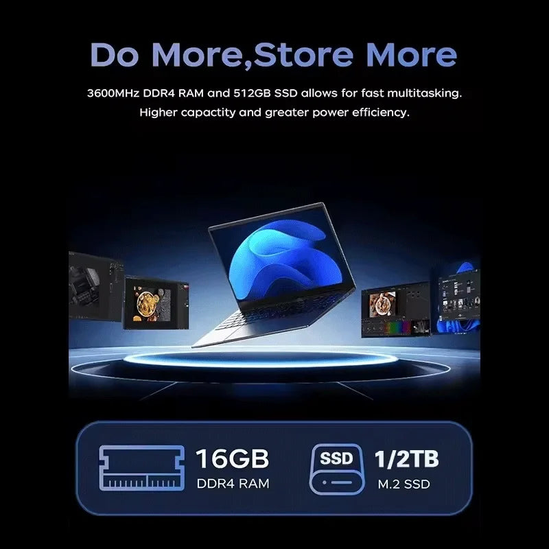 2026 New Laptop 14.1 Inch Windows 11 Intel Core I9 9900 16GB RAM 1TB 2TB SSD Fingerprint Unlock Study Office Pc Gaming Laptops