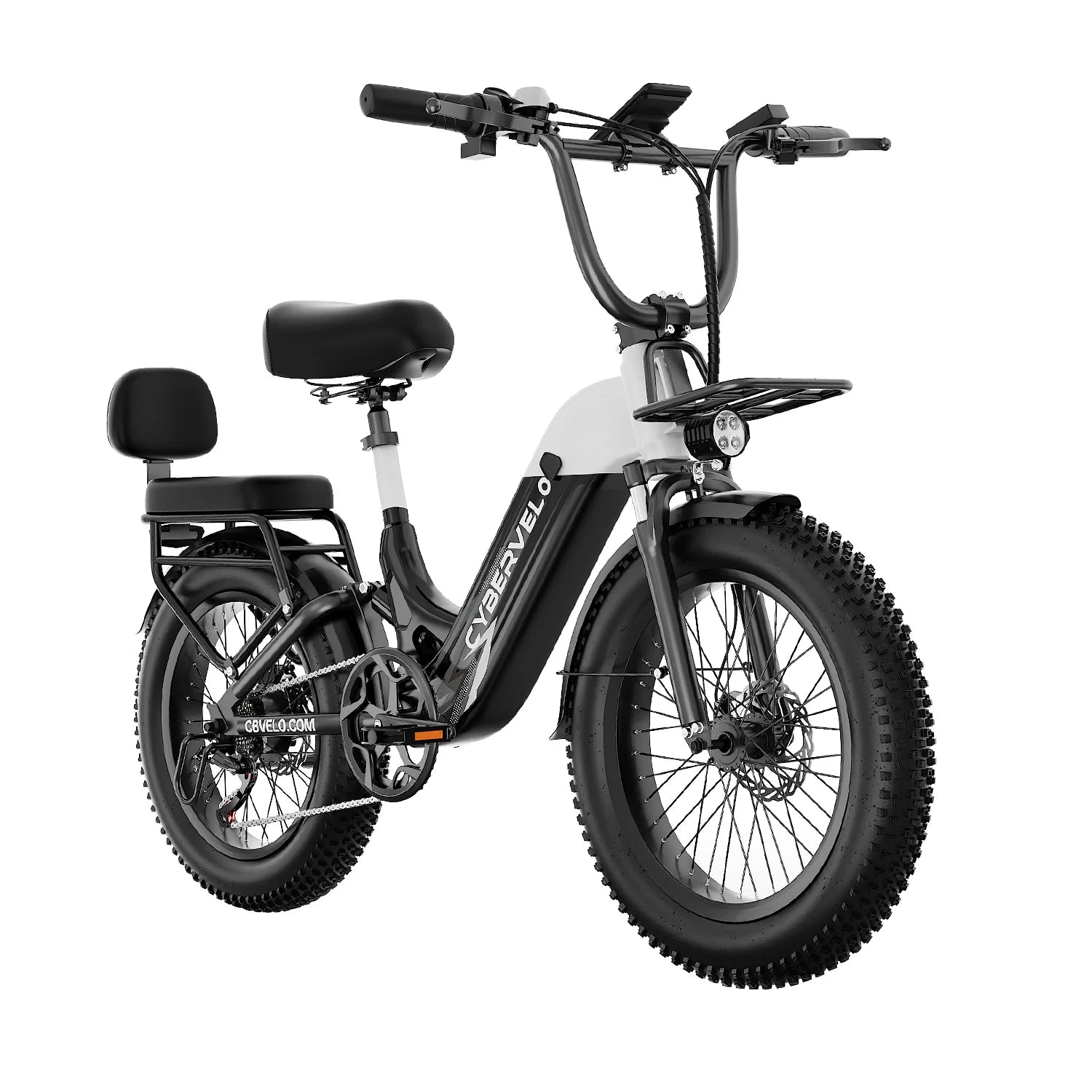 Cybervelo 1000W Peak Step-Thru Electric Bike for Adults 20" Fat Tire 7-Speed Commuter E-Bike Up to 80 Miles Long Range 48V 20Ah Removable Battery EK12 EK8