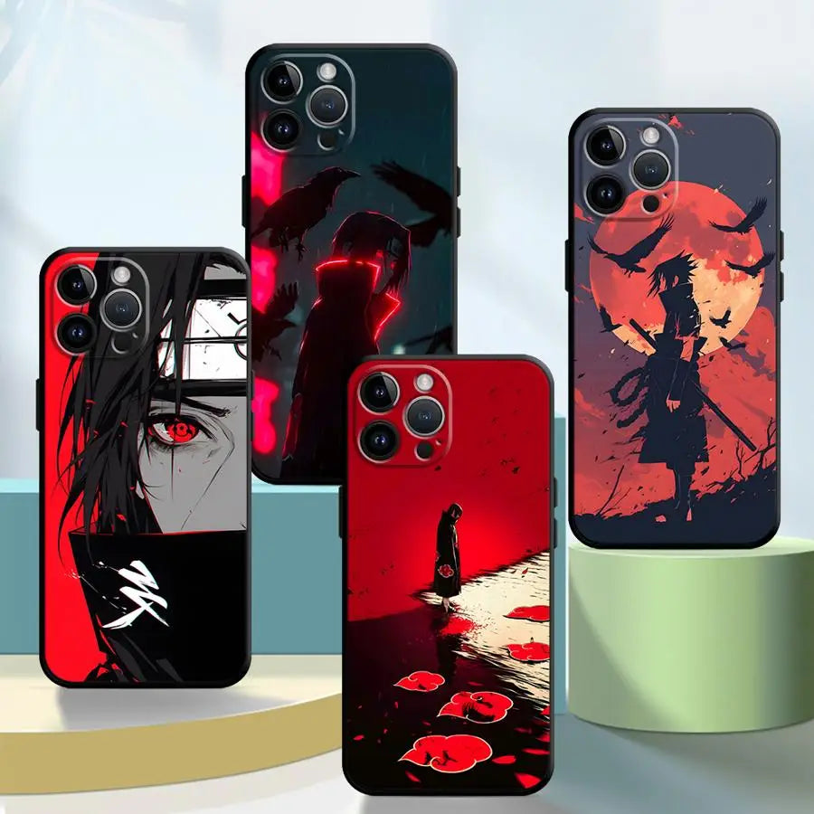 Handsome Red Uchiha Itachi Case for iPhone 13 12 11 17 Pro Max XS Max 7 8 17Air XR 15 16 14 Plus Black Soft Phone Cover