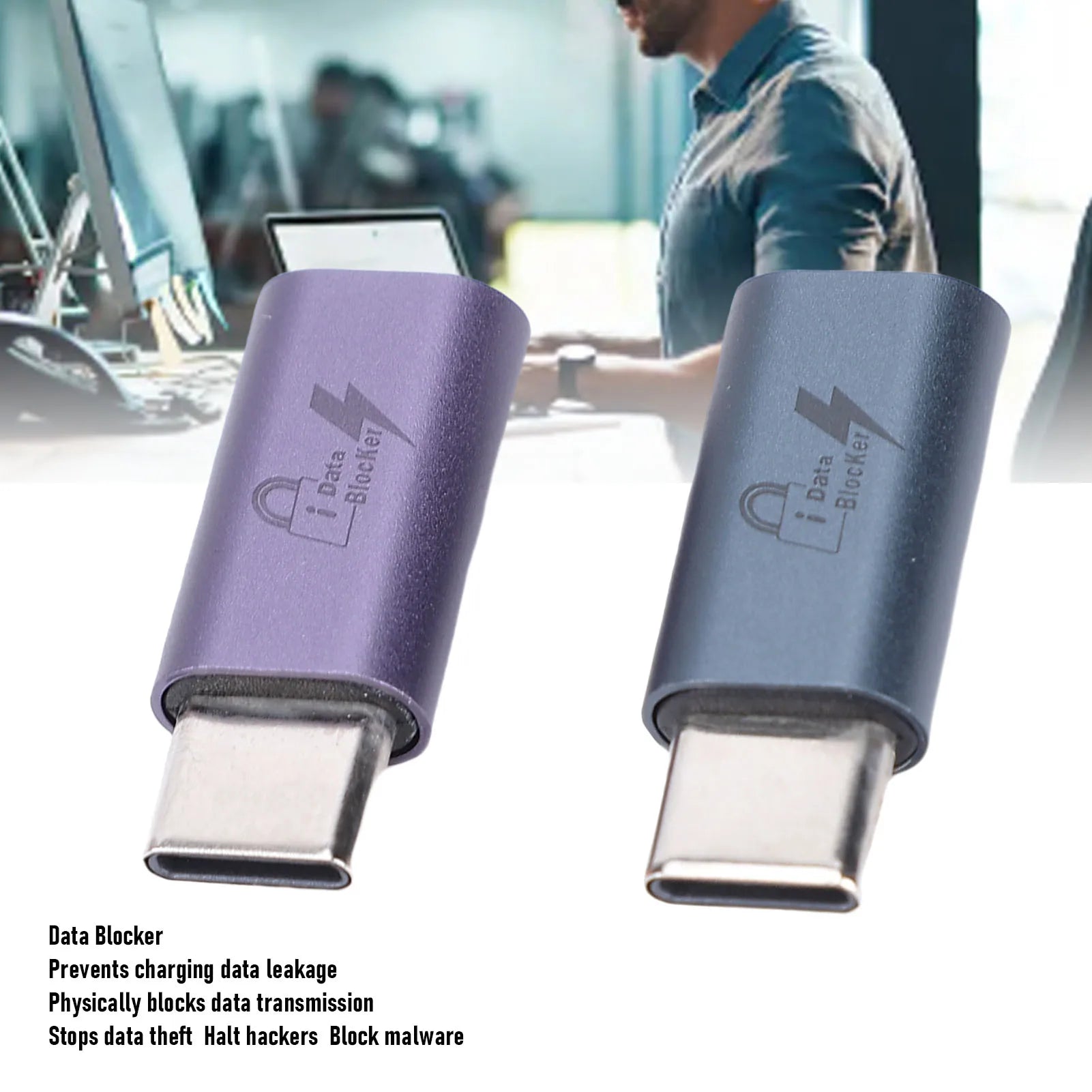 USB C to C Data Blocker Anti Juice Jacking Refuse Hacking USB Data Blocker Only for Safe Charging Mobile Phone Data Blocker