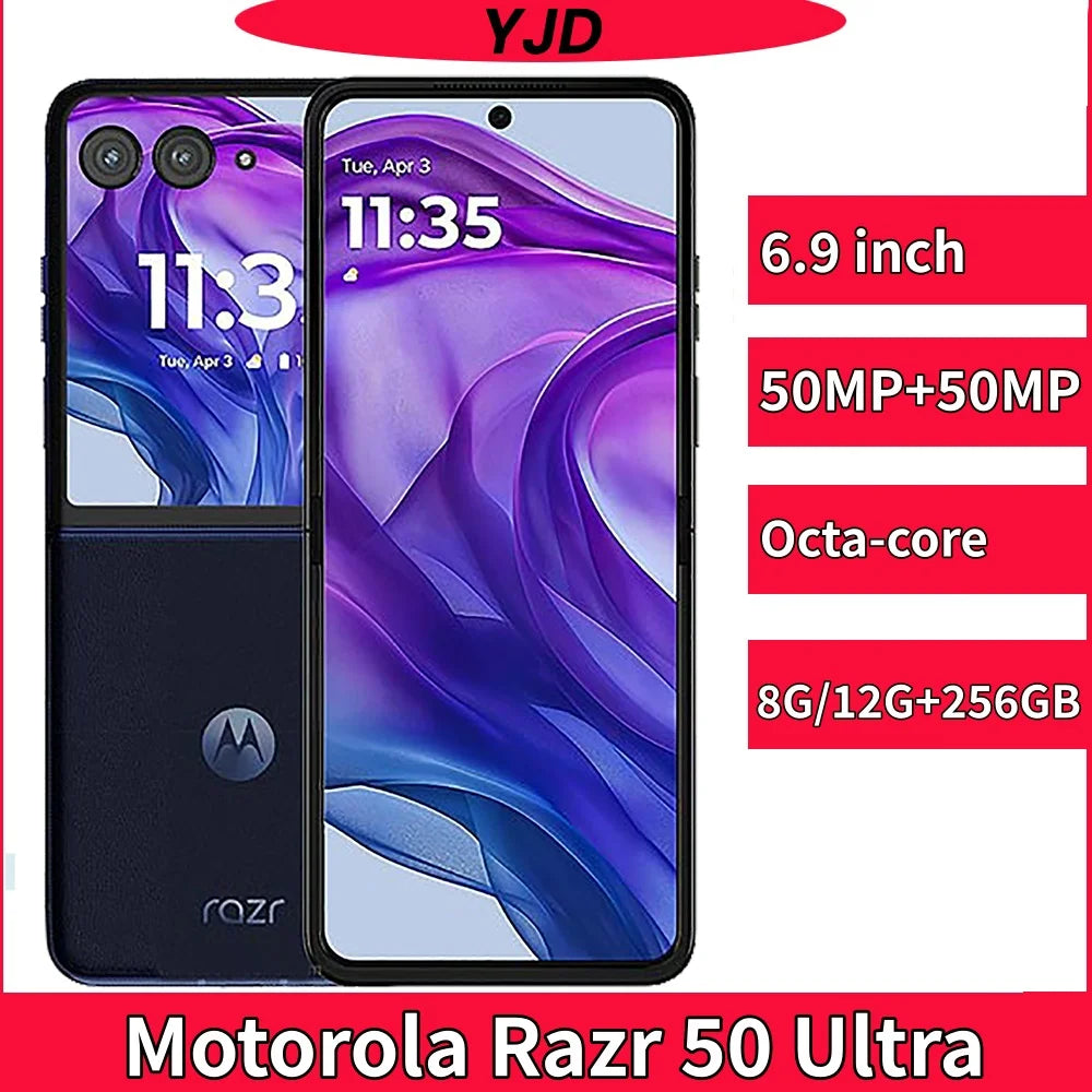 97% New Motorola Moto Razr 50 Ultra Mobile Phone Snapdragon 8S Gen 3 6.9" POLED Folded Screen 50.0MP Original 2 Sim Smartphone